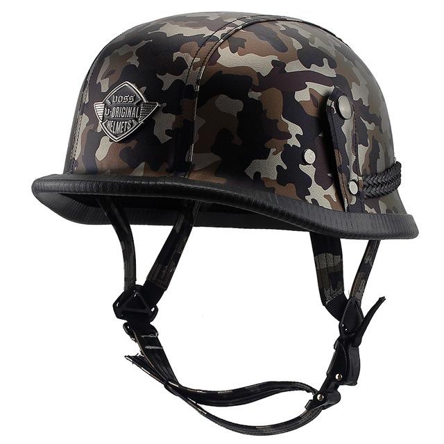 German Half Helmet - Dark Brown Camo Army