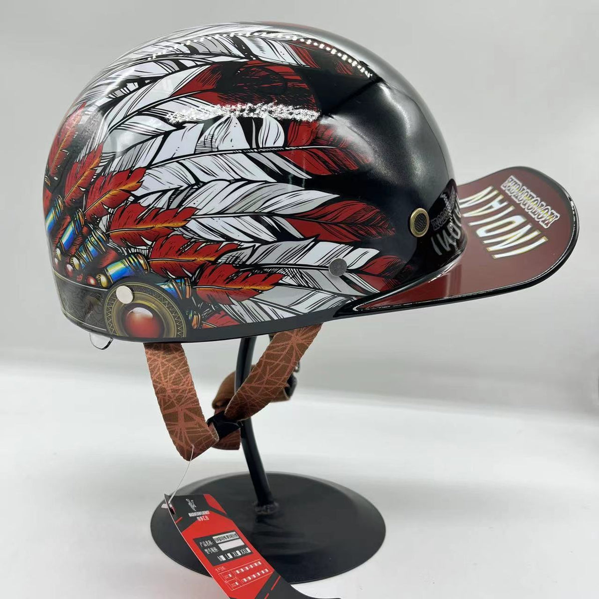 Baseball Motorcycle Helmet Built-in Visor - view 13