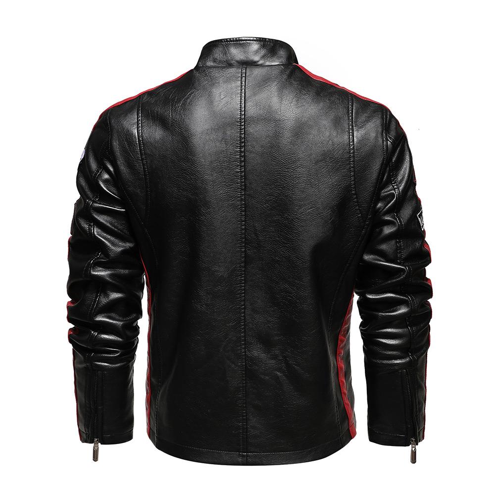 Racing Pilot Style Motorcycle Leather Jacket - view 10