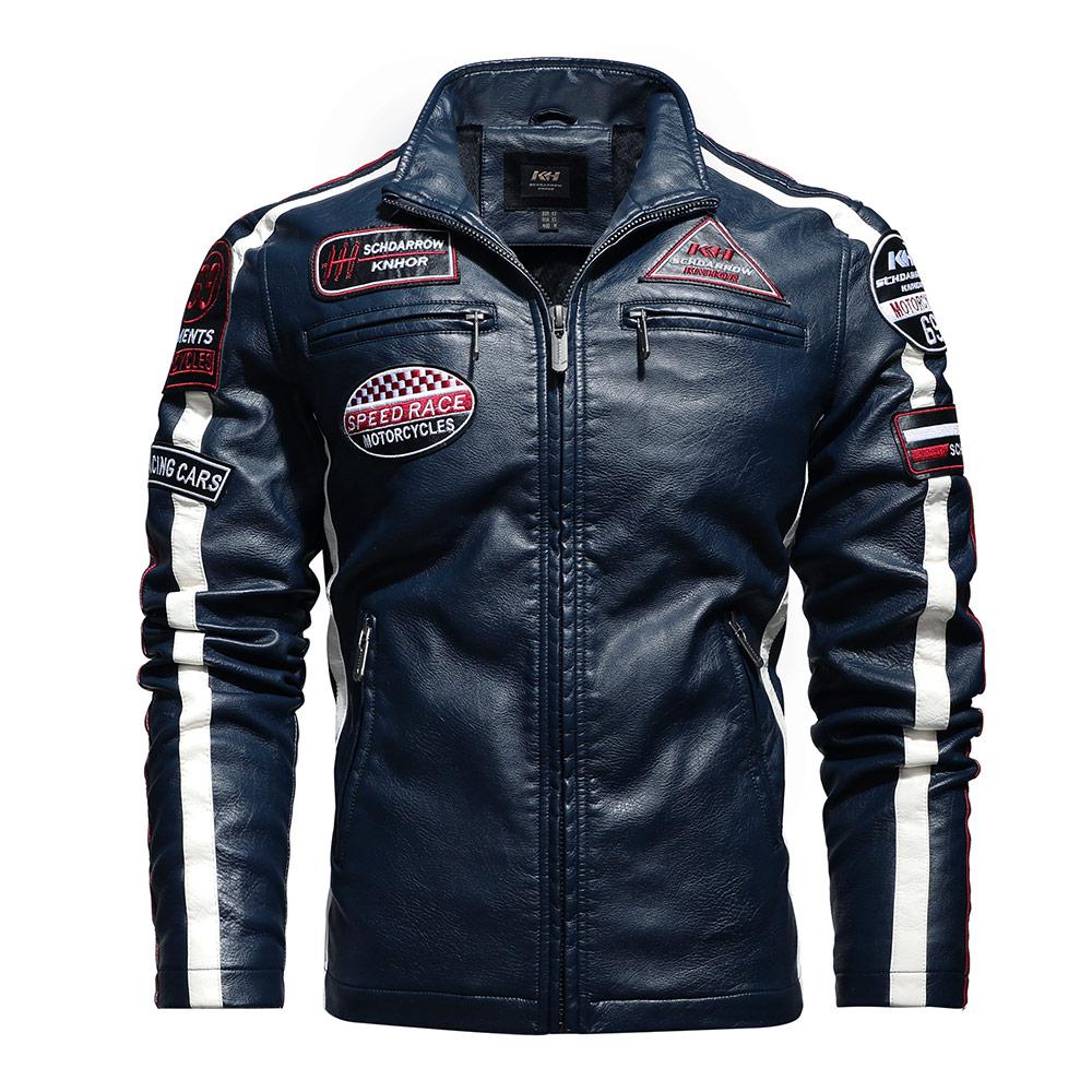 Racing Pilot Style Motorcycle Leather Jacket