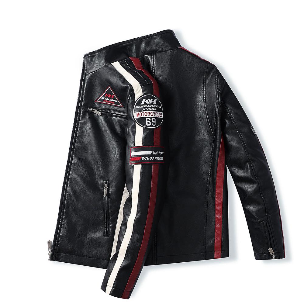 Racing Pilot Style Motorcycle Leather Jacket - view 7