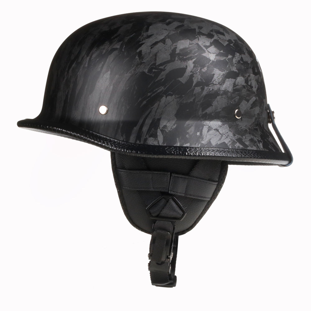 German Style Mayan Half Helmet - Forged Black - view 2