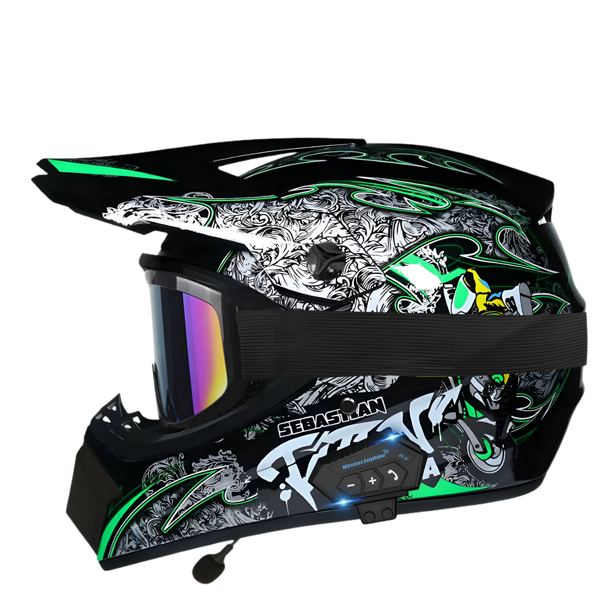 Aegis X9 Motocross Helmet with Bluetooth Headset - view 15