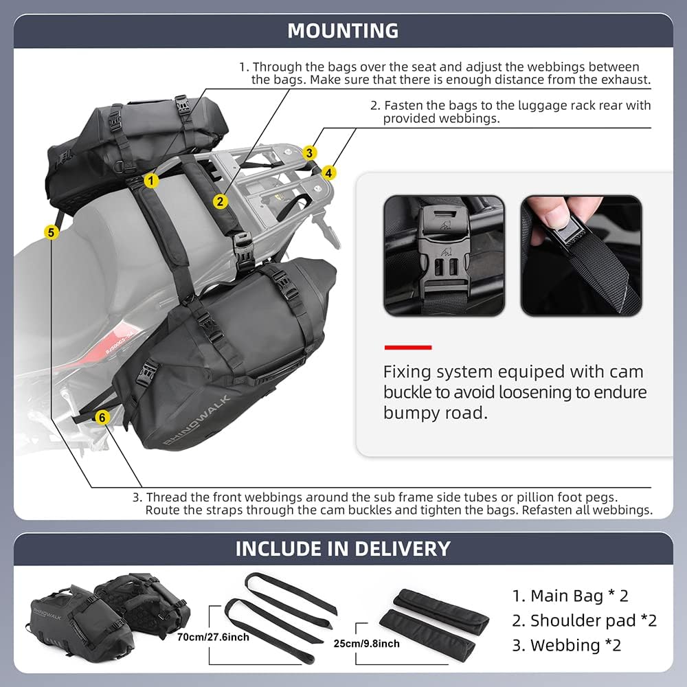 Waterproof Motorcycle Saddlebags - view 5