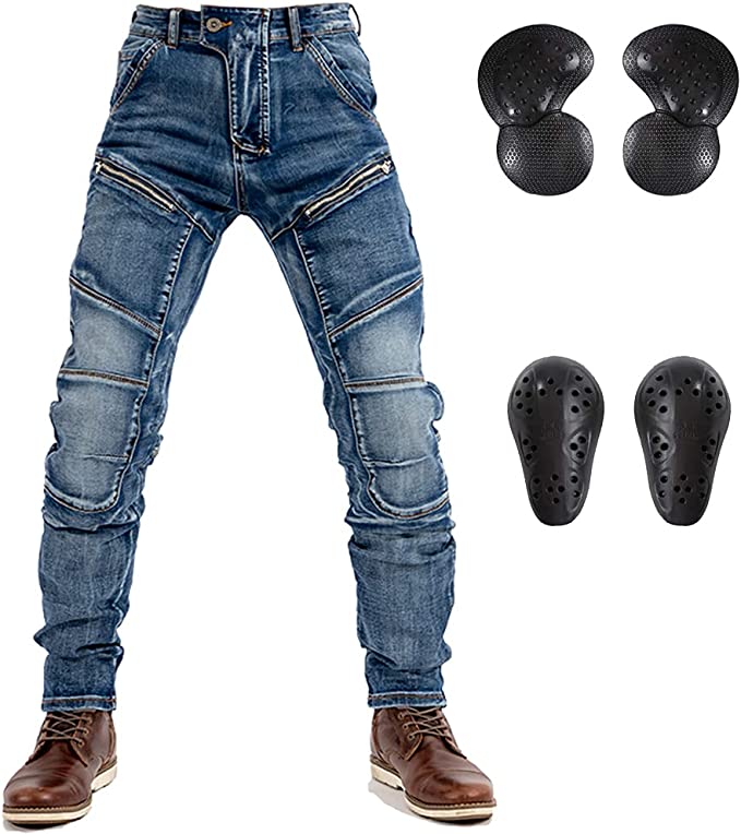 Motorcycle Riding Jeans Kevlar Motorbike Racing Pants with Removable Armored - view 2