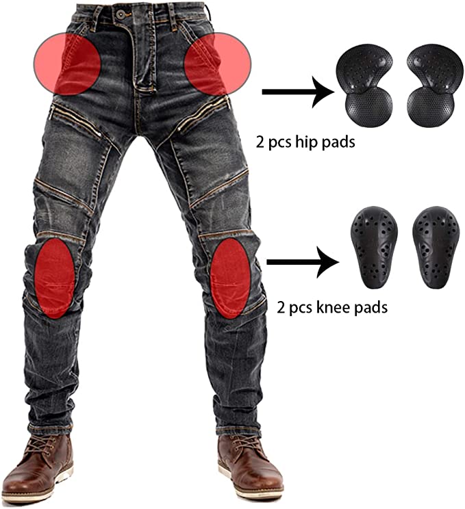 Motorcycle Riding Jeans Kevlar Motorbike Racing Pants with Removable Armored - view 9