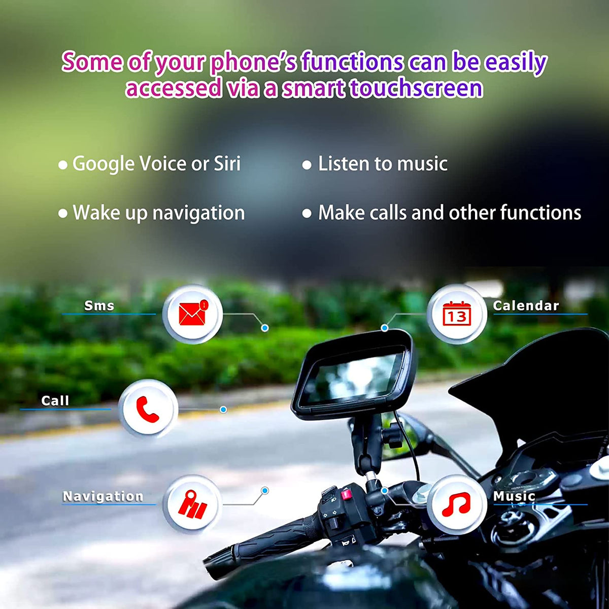 All-Terrain Motorcycle GPS Navigation Device with Wireless CarPlay/Wireless Android Auto, 5" - view 3