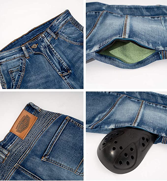 Motorcycle Riding Jeans Kevlar Motorbike Racing Pants with Removable Armored - view 6