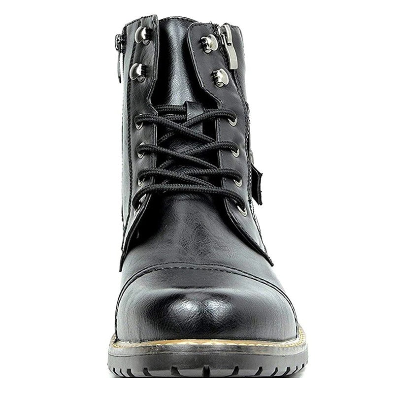 Motorcycle Winter Leather Ankle Boots - view 5