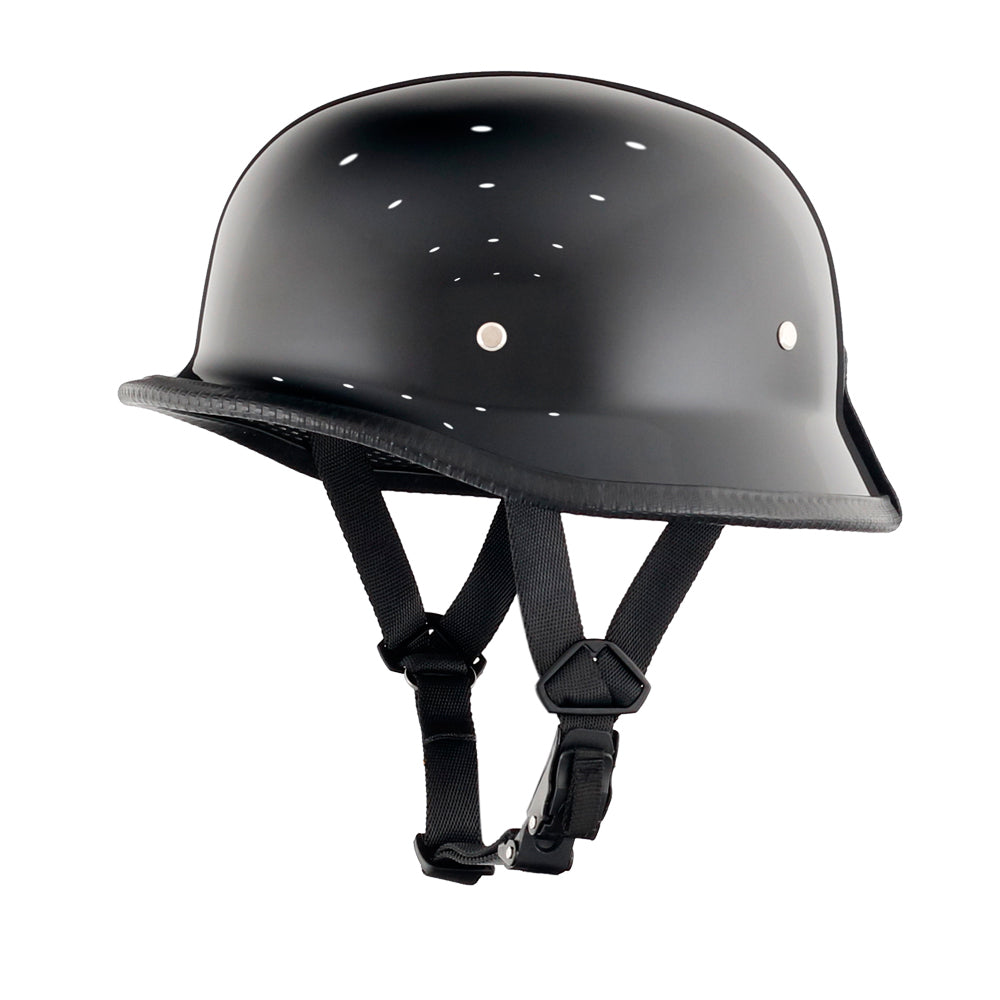 German Style Mayan Half Helmet - Gloss Black
