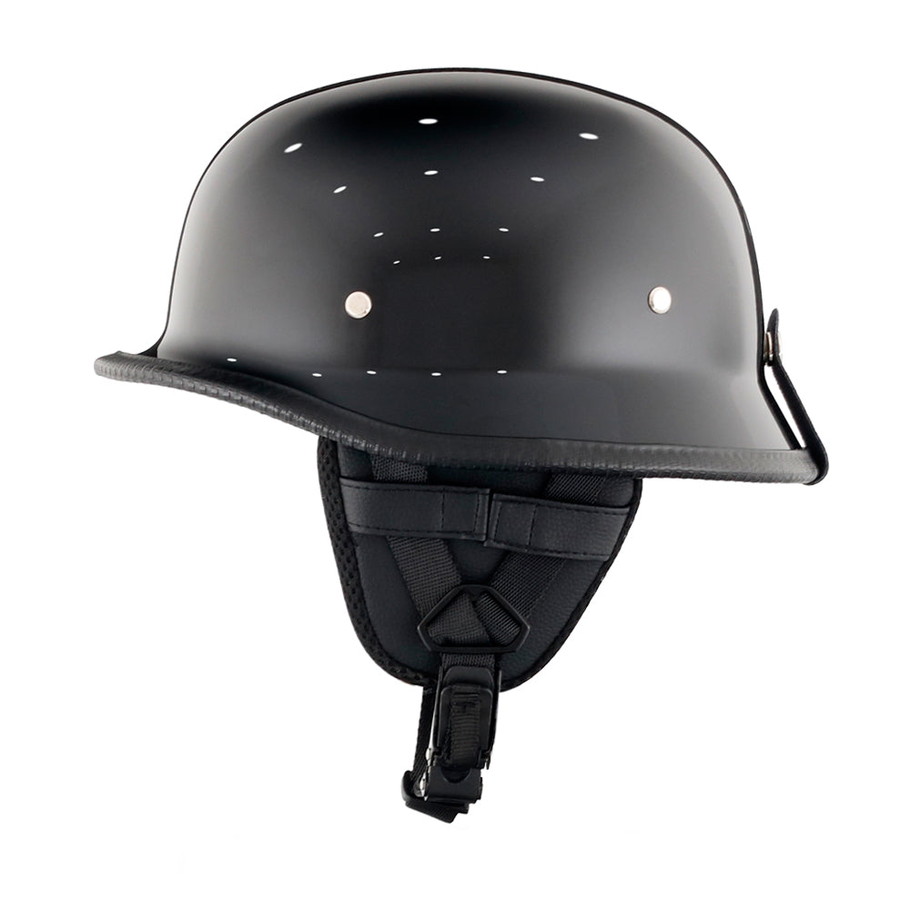 German Style Mayan Half Helmet - Gloss Black - view 4