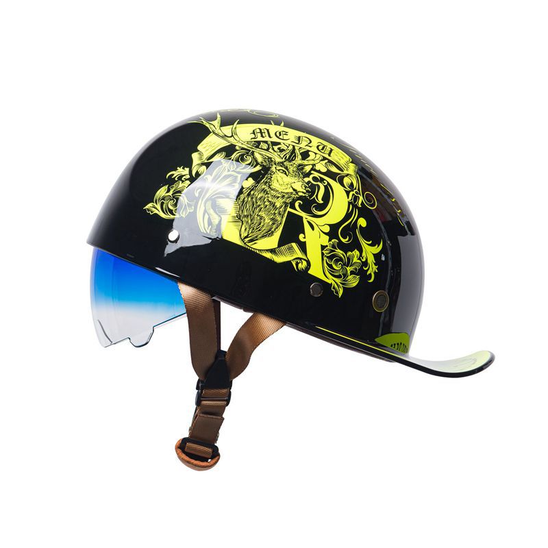 Baseball Motorcycle Helmet Built-in Visor - view 9