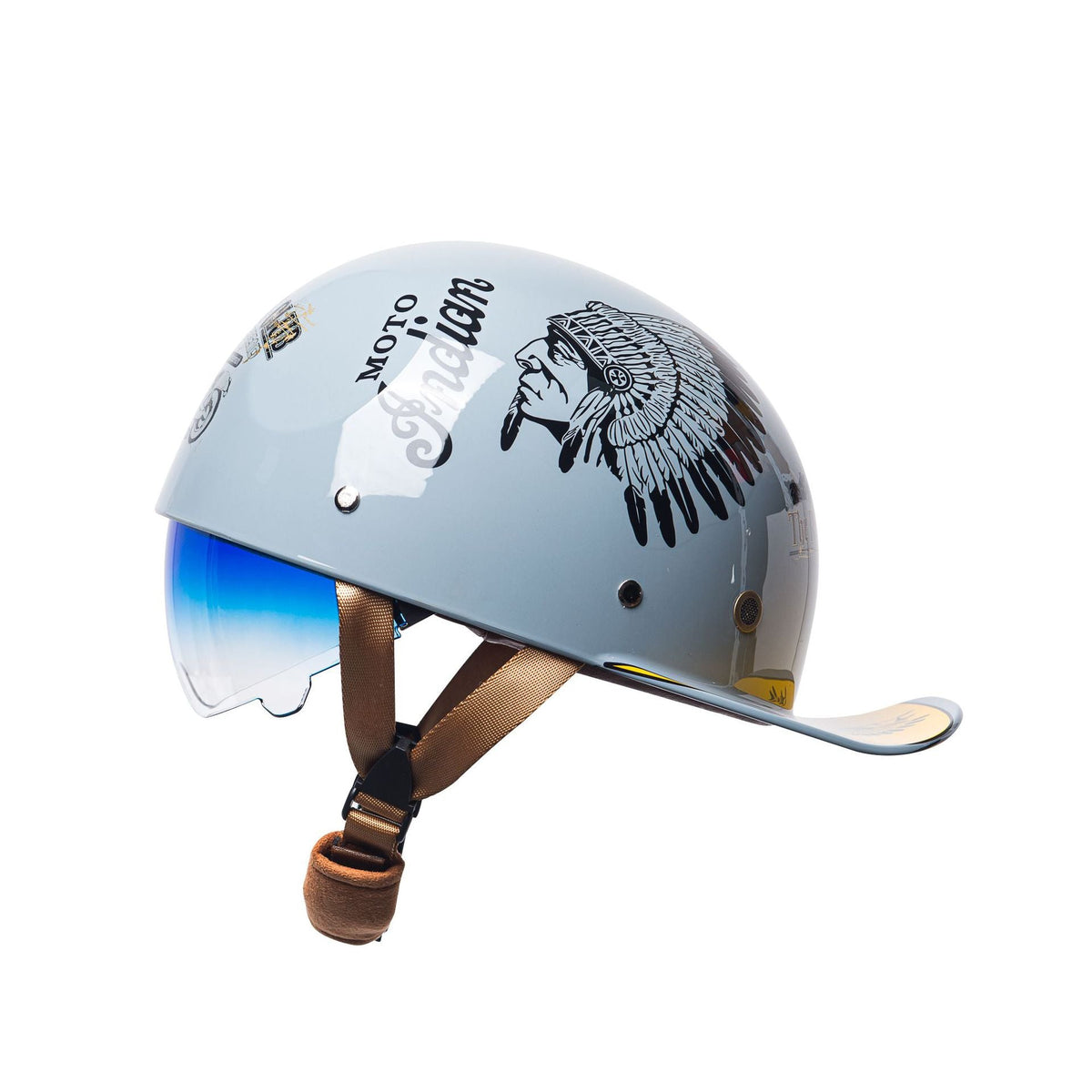 Baseball Motorcycle Helmet Built-in Visor - view 10