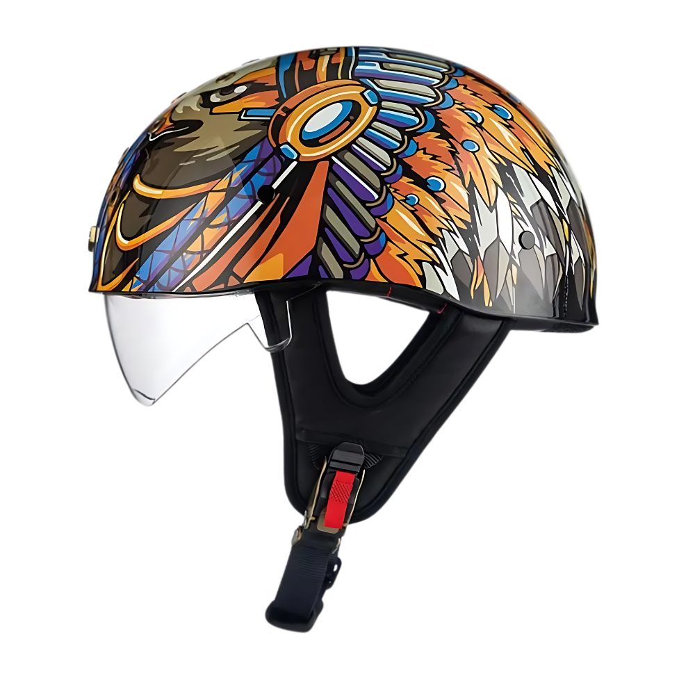 SleekShell Vintage Half Helmet with Visor - view 18