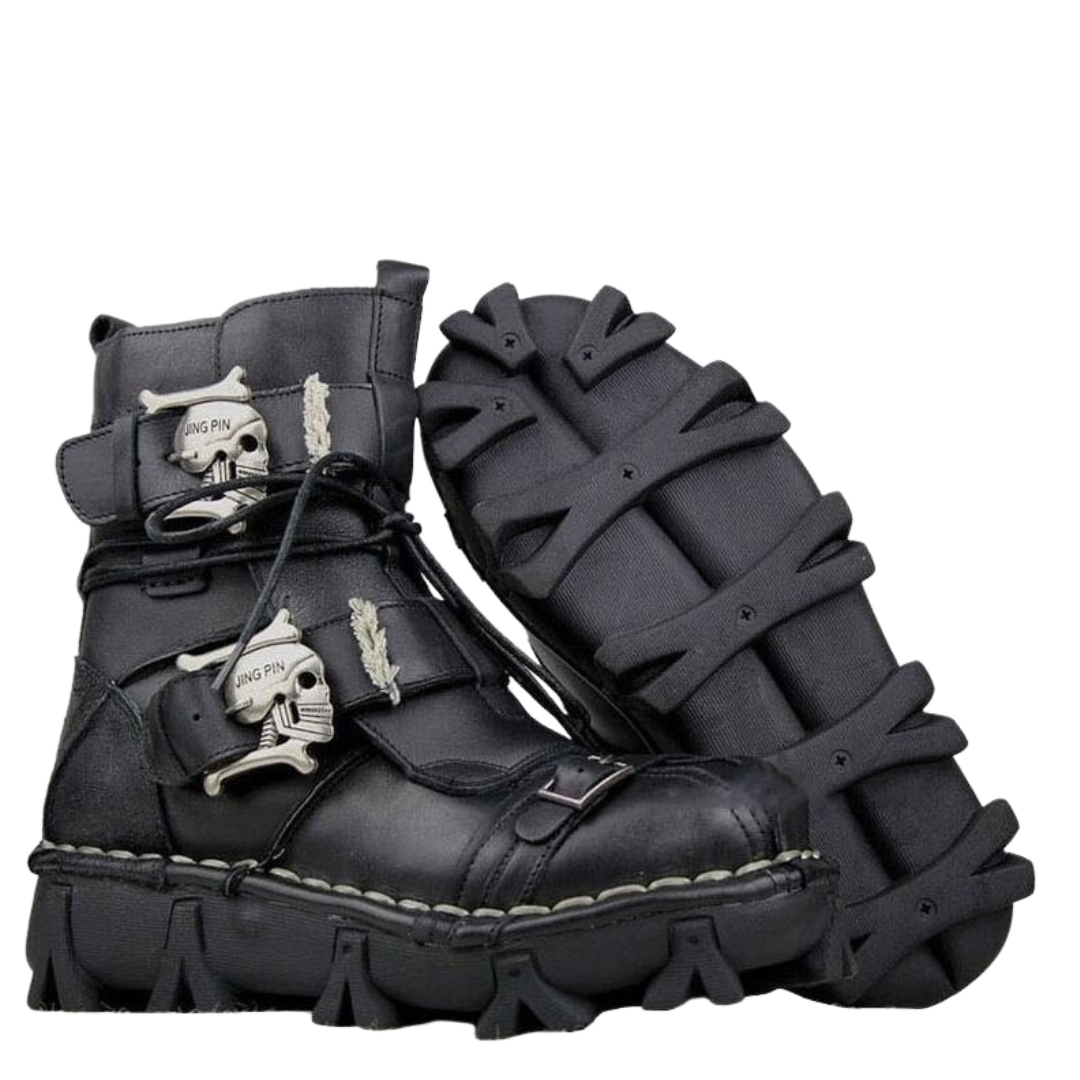Leather Skull Boots Gothic Punk - view 6