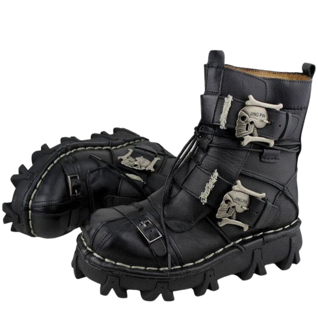 Leather Skull Boots Gothic Punk - view 5
