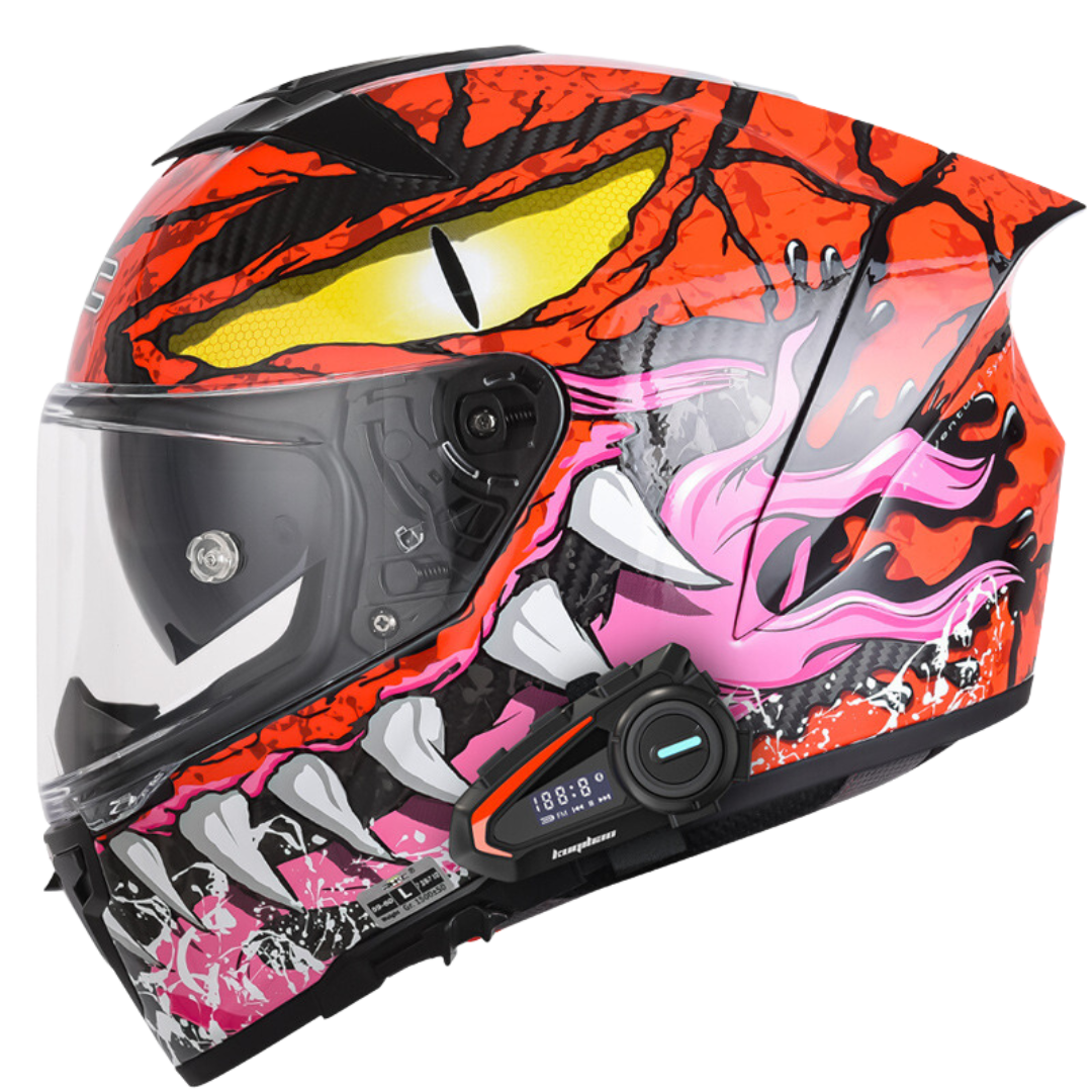 K3 Carbon Fiber Helmet - Bluetooth Headset - view 8