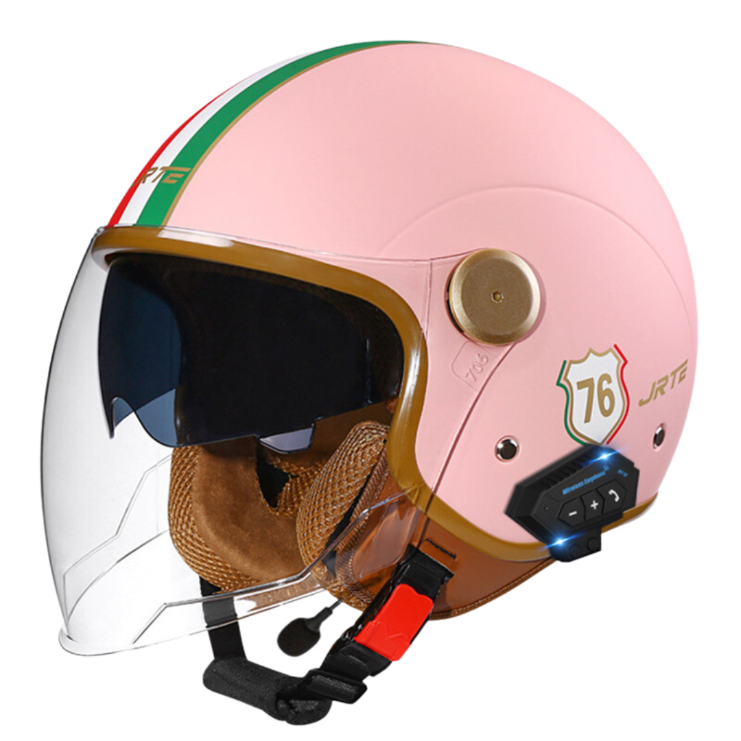 RetroRide Smart Bluetooth Open-Face Motorcycle Helmet with Dual Sun Visors - view 32