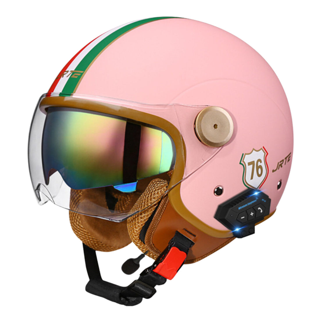 RetroRide Smart Bluetooth Open-Face Motorcycle Helmet with Dual Sun Visors - view 31