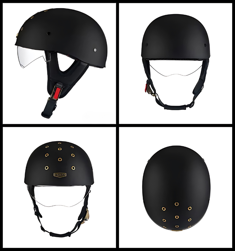 SleekShell Vintage Half Helmet with Visor - view 4
