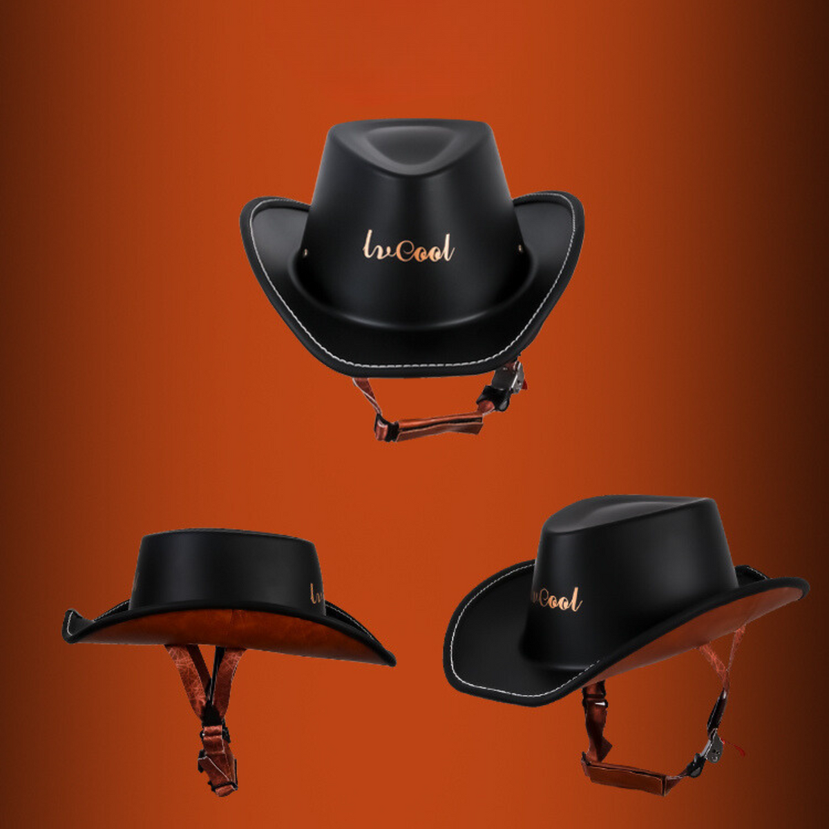 Retro Cowboy Motorcycle Half Helmet - view 8