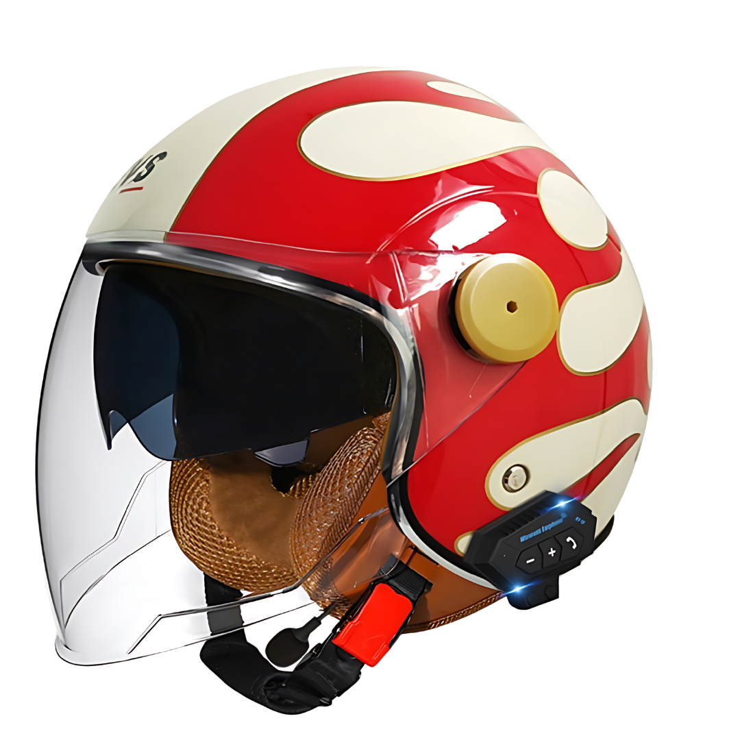 RetroRide Smart Bluetooth Open-Face Motorcycle Helmet with Dual Sun Visors - view 35