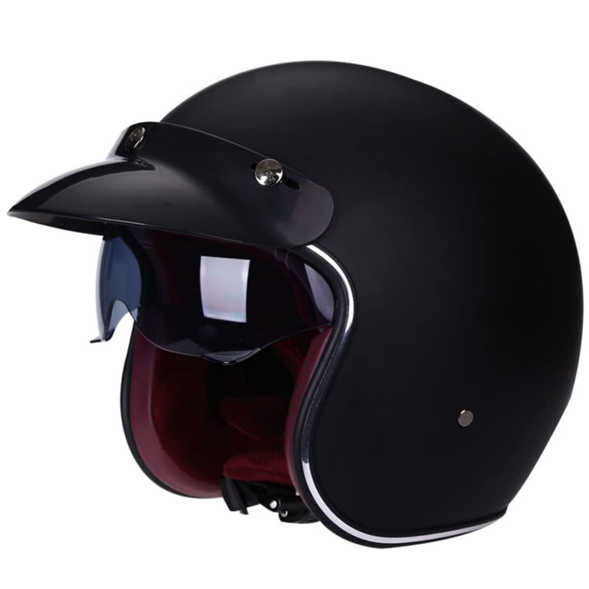 Vintage Open Face Helmet - Retractable Visor - view 6