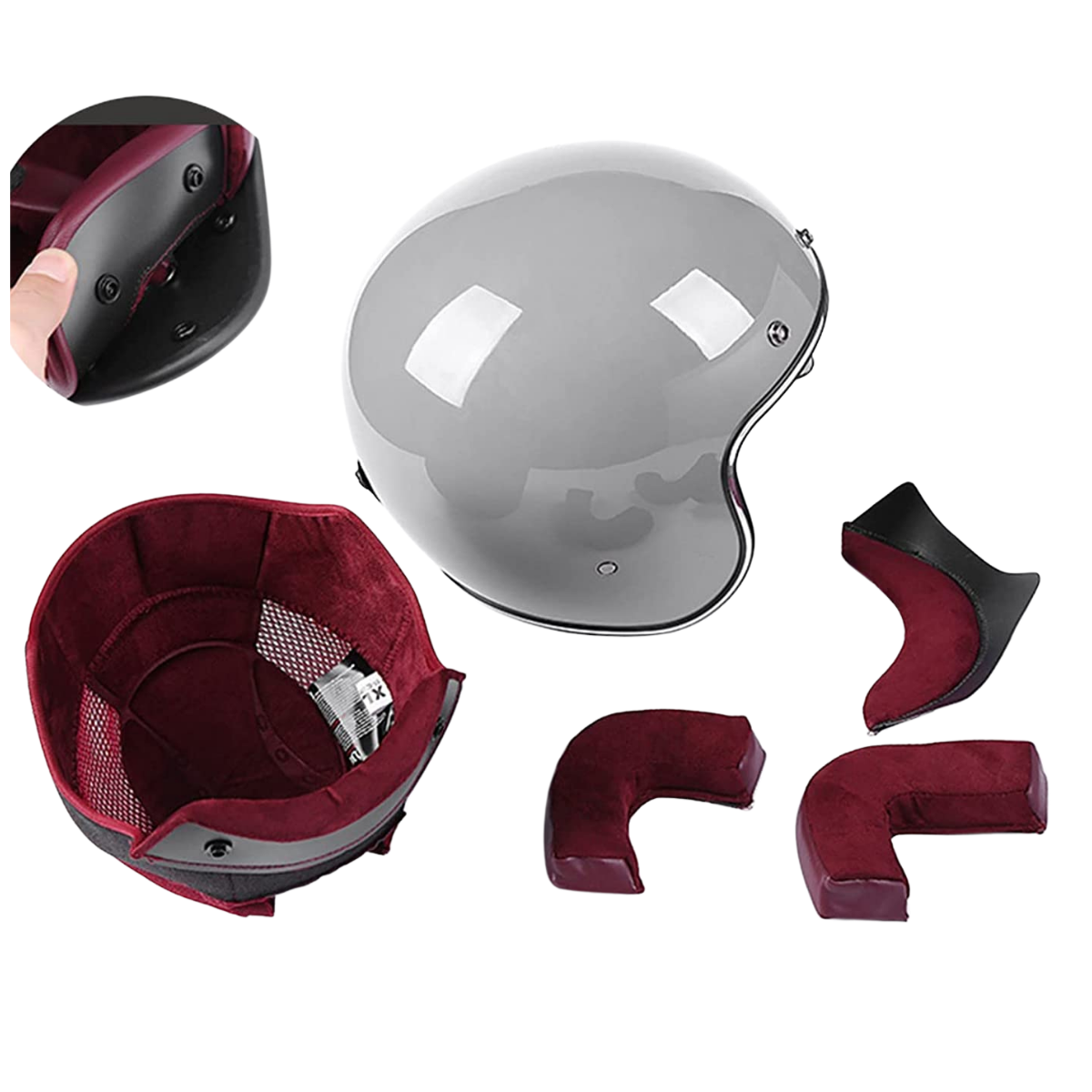 Vintage Open Face Helmet - Retractable Visor - view 8