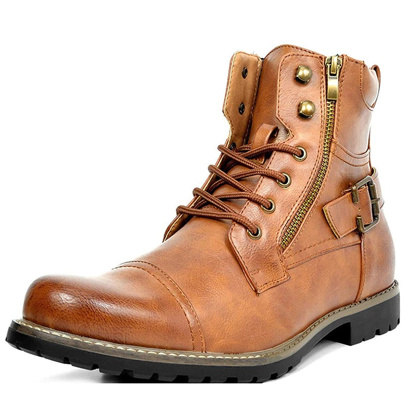 Motorcycle Winter Leather Ankle Boots - view 3