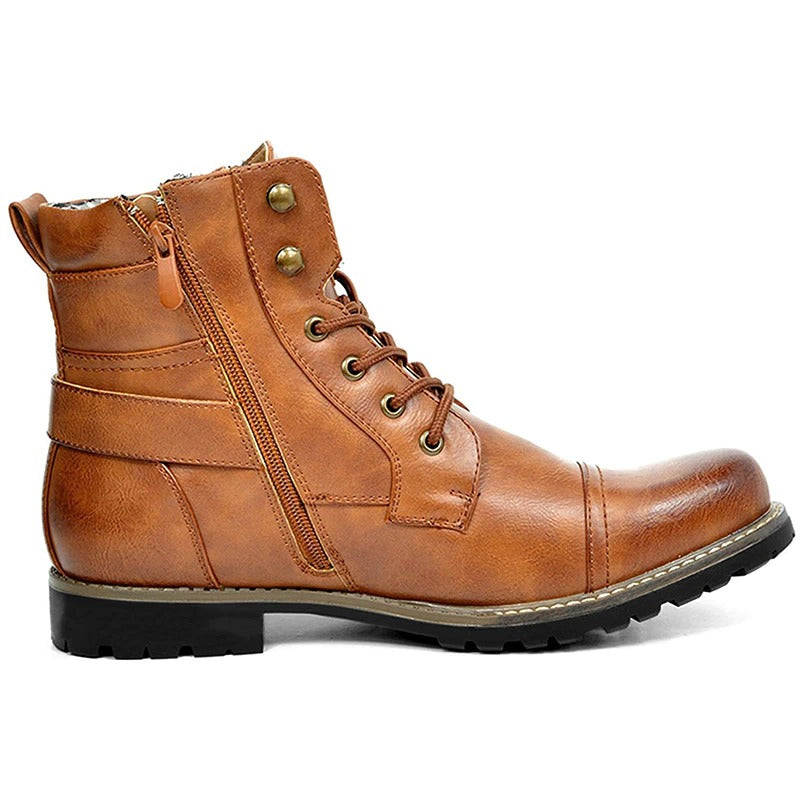 Motorcycle Winter Leather Ankle Boots - view 13