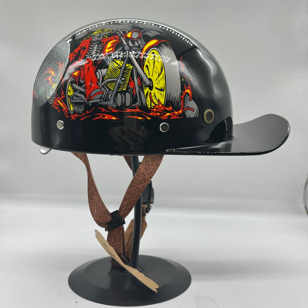 Baseball Motorcycle Helmet Built-in Visor - view 26
