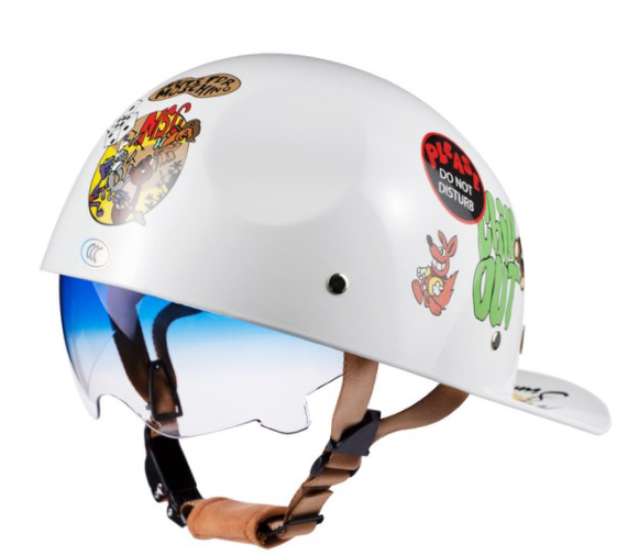 Baseball Motorcycle Helmet Built-in Visor - view 2
