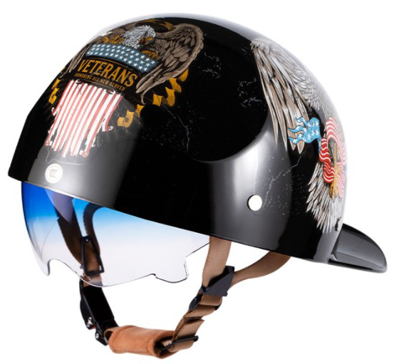 Baseball Motorcycle Helmet Built-in Visor - view 5