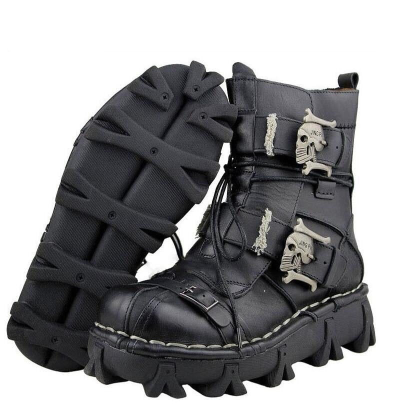 Leather Skull Boots Gothic Punk - view 7