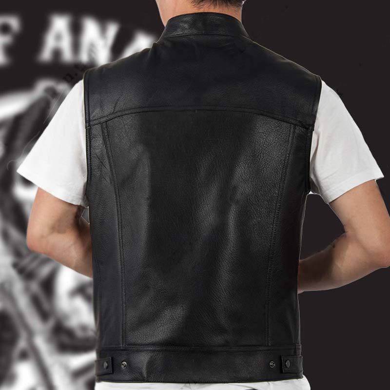 SOA Leather Biker Club Vest - view 2