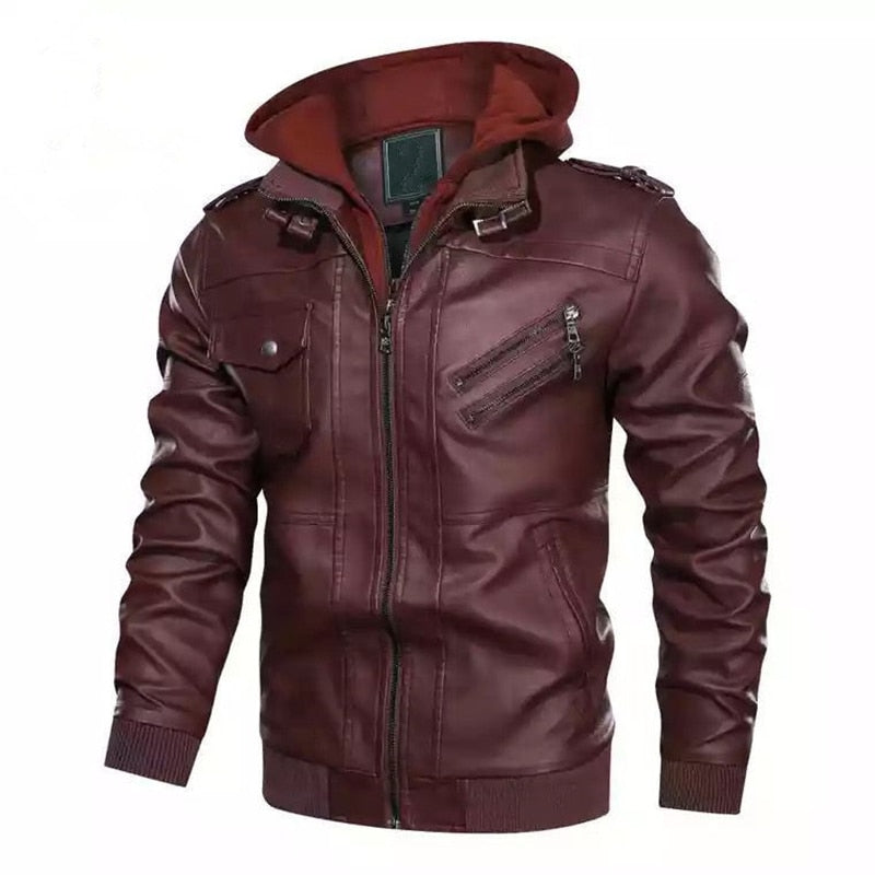 Titan Leather Motorcycle Jacket Hooded - view 4