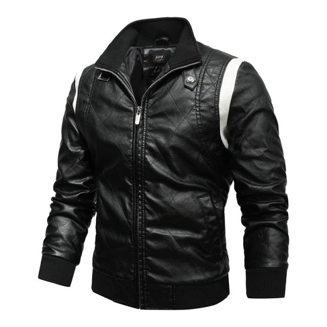 Biker Winter Jacket with Detachable Hood - view 6