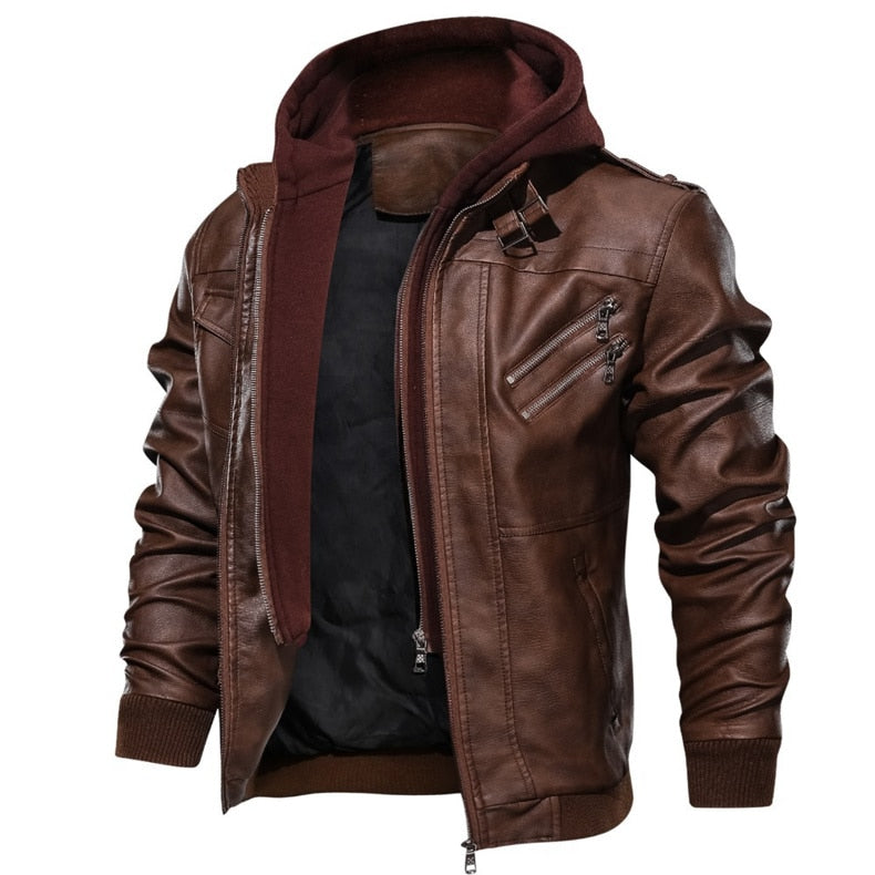 Titan Leather Motorcycle Jacket Hooded - view 23