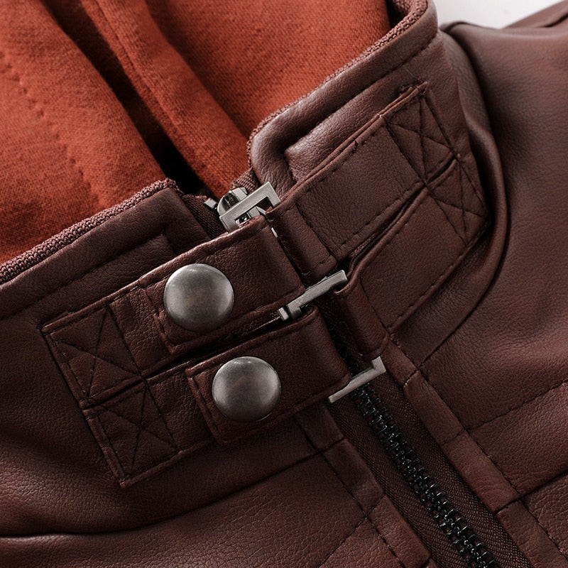 Titan Leather Motorcycle Jacket Hooded - view 22