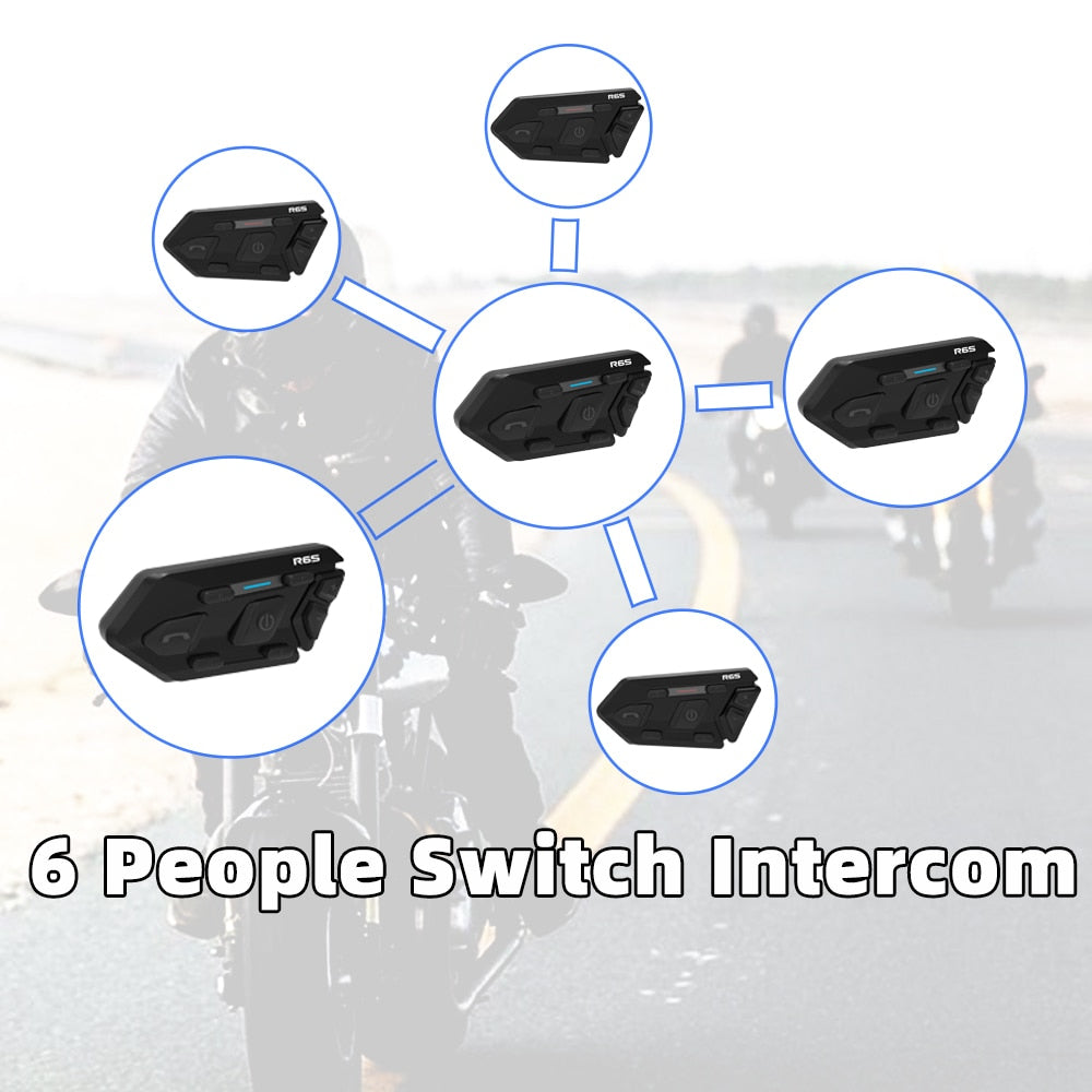 R6S Intercom Bluetooth Headset - Waterproof - view 6