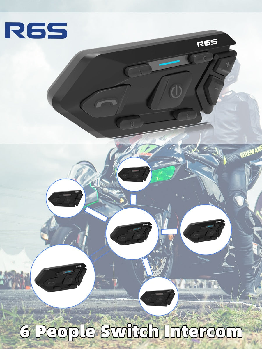 R6S Intercom Bluetooth Headset - Waterproof - view 9