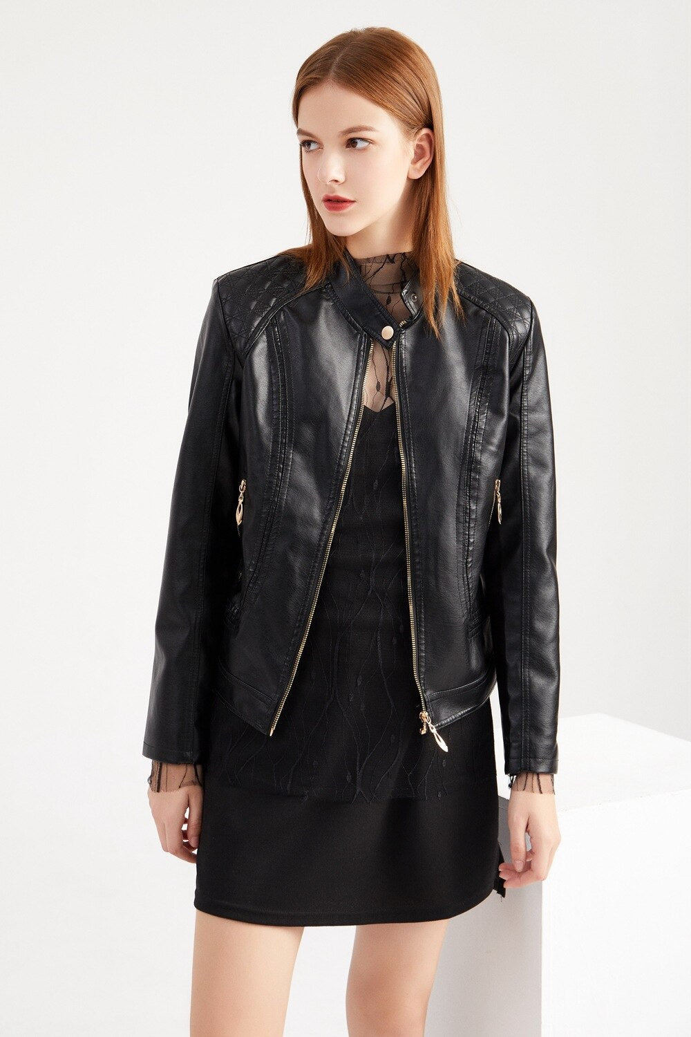 Women's Faux Biker Leather Motorcycle - view 18