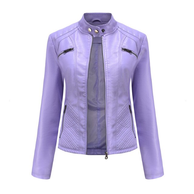 Women's Motorcycle Leather Jacket - view 15